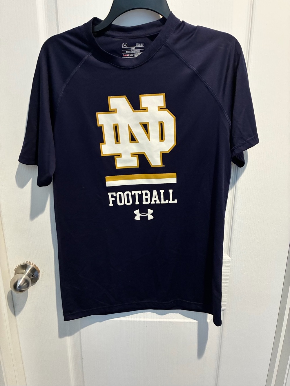Under Armour Navy and Gold Notre Dame Football Tee
